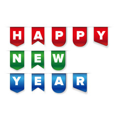 Happy New Year vector ribbon