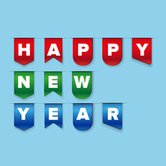 Happy New Year vector ribbon