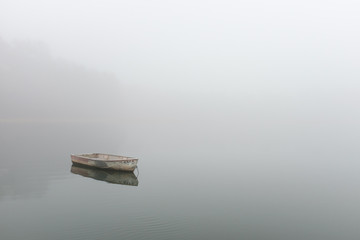 Fototapeta na wymiar Foggy Morning In The Harbor