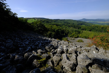 Blockschutthalde am Schafstein, Biosph&auml;renreservat Rh&ouml;n, Hessen, Deutschland
