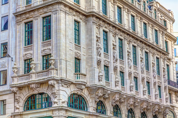 The facade of the building in the center of Brussels, HDR Image.