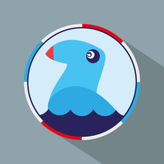 Голубая птица на синих волнах