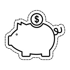 piggy savings money icon vector illustration graphic design