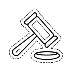 Gavel justice law icon vector illustration graphic design