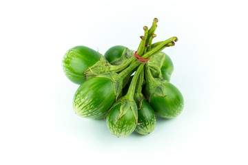 Thai eggplant isolated on white background.