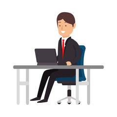 avatar person working icon vector illustration design