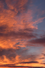 Sky with clouds at sunrise and sunset