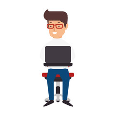 avatar person working icon vector illustration design