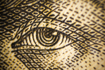 money banknote macro closeup shot eyes of Ukraine famous people value cash exchange