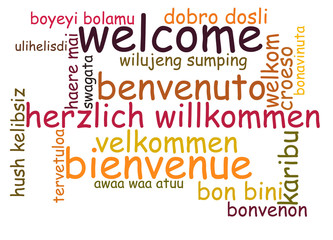 Fototapeta premium Welcome in different languages word cloud