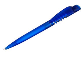blue ballpoint pen isolated on a white background