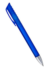 blue ballpoint pen isolated on a white background