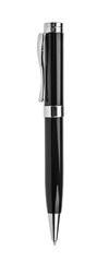 black metallic ballpoint pen isolated on a white background