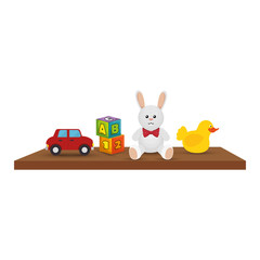 Shelf with toys icon vector illustration design