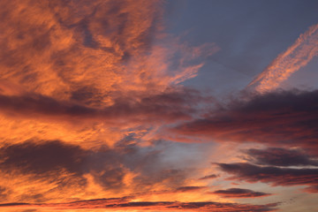 Sky with clouds at sunrise and sunset