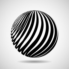 Abstract globe from lines, geometric shape. Vector design