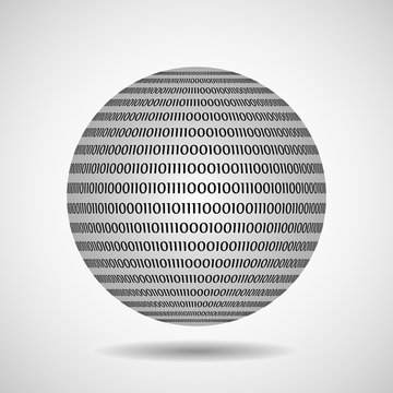 Globe of binary code. Abstract technology ball