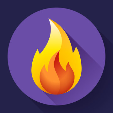 Red fire flame icon vector illustration