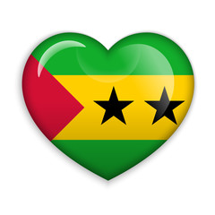 Love Sao Tome and Principe. Flag Heart Glossy Button