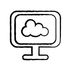 cloud computing technology icon vector illustration graphic design