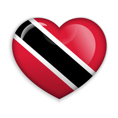 Love Trinidad and Tobago. Flag Heart Glossy Button