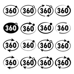 View angle 360 degrees icon. Vector illustration.