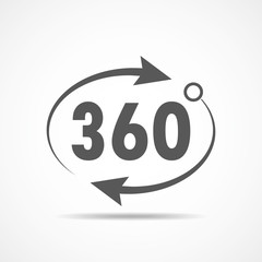 View angle 360 degrees icon. Vector illustration.