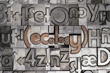 Ecology created with movable type printing