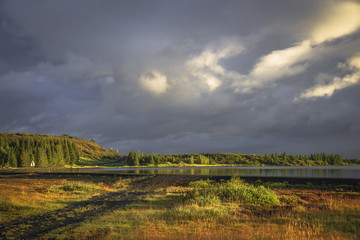 Obraz premium Icelandic colorful landscape on Iceland, summer time