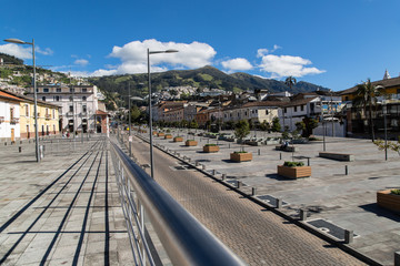 Fototapeta na wymiar Platz in der Altstadt von Quito; Place in the old town of Quito 
