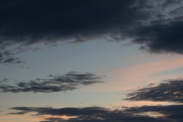 Sky with clouds at sunrise and sunset