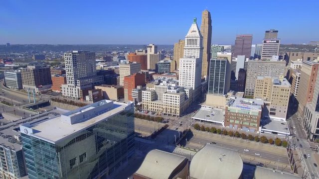 Aerial stock video Cincinnati Ohio USA