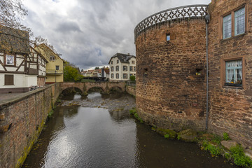 Street view of a medieval town Buedingen