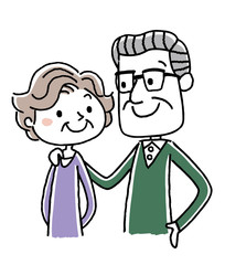 シニア夫婦：仲良し、愛情
