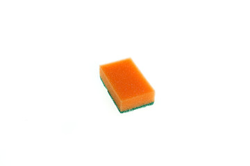 Sponges for washing close-up on the table. Fight with dirt. Cannon Housewives.