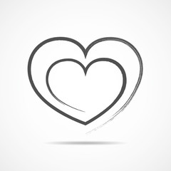 Heart outline icon. Vector illustration.