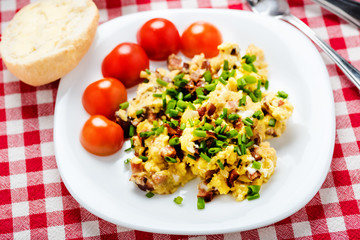 scrambled eggs with sausage