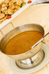 cream soup of chickpeas and beans. Typical Italian cuisine