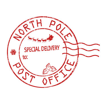 North Pole, post office sign or stamp