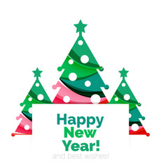 Christmas geometric banner, 2017 New Year