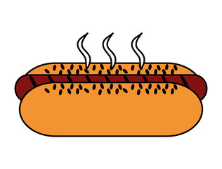 Hot dog icon. Fast food urban and american theme. Isolated design. Vector illustration