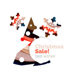 Geometric Christmas sale or promotion ad banner