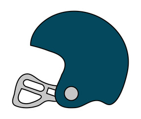 Helmet of american football icon. Sport hobby competition and game theme. Isolated design. Vector illustration