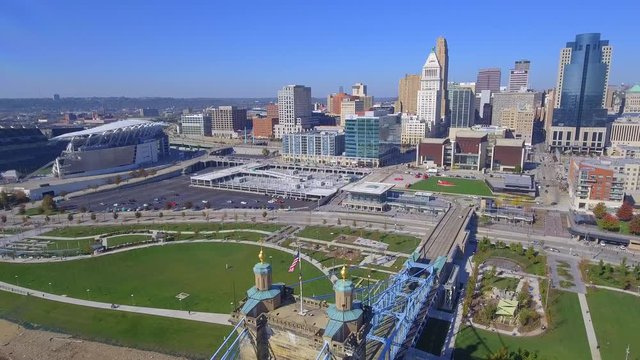 Aerial stock video Cincinnati Ohio USA