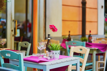 Cozy outdoor cafe in Rome, Italy