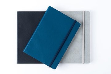 leather notebooks isolated on white background ,