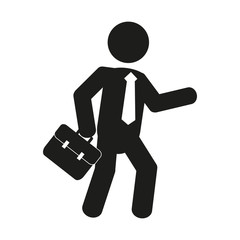 Businessman pictogram and suitcase icon. Businesspeople Businessperson business management and corporate theme. Isolated design. Vector illustration