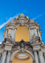 Naklejka premium Crown Gate of famous Dresden Zwinger - Zwinger is a complex of baroque buildings with a garden, located in the old city of Dresden in Saxony.