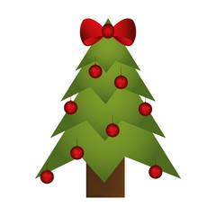 Pine tree icon. Christmas season decoration and celebration theme. Colorful design. Vector illustration