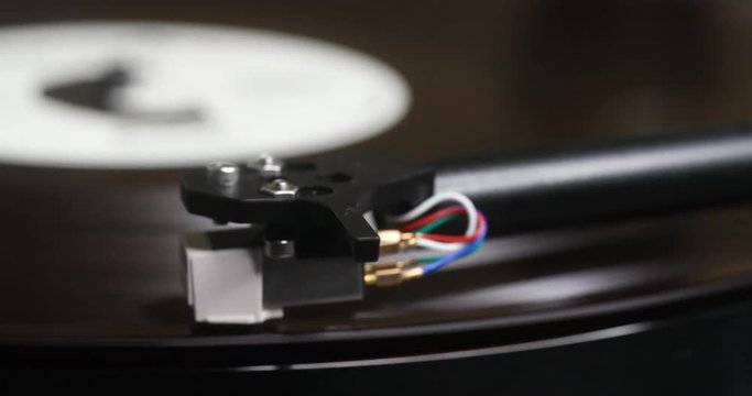 Record player spinning album